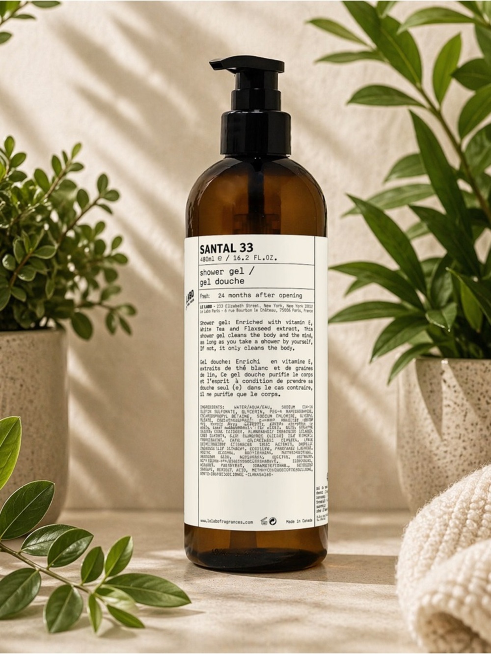 Le Labo Santal 33 Shower Gel 16.2oz Large NEW Authentic Luxury Body Wash